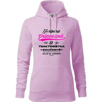 Dámská mikina Je těžké být princezna traktoristka - Mikina dámská Cape s kapucí - XS ( Orchid )