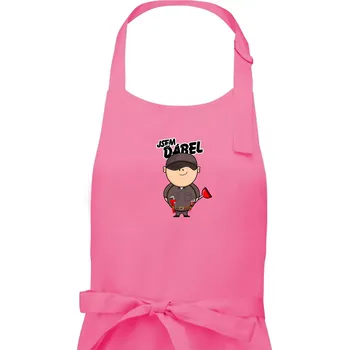 Kuchyňská zástěra Jsem ďábel instalatér - Pánská zástěra na vaření - Univerzální velikost ( Růžová )