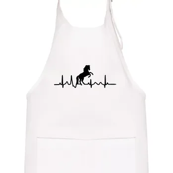 Kuchyňská zástěra Ekg kůň ikona - Dětská zástěra na vaření - Univerzální velikost ( Bílá )