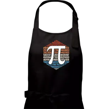 Kuchyňská zástěra Pí s barevným pozadím - Pánská zástěra na vaření - Univerzální velikost ( Černá )