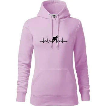Dámská mikina EKG kominík - Mikina dámská Cape s kapucí - M ( Orchid )