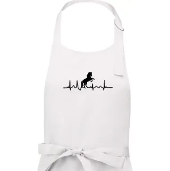 Kuchyňská zástěra Ekg kůň ikona - Dámská zástěra na vaření - Univerzální velikost ( Bílá )