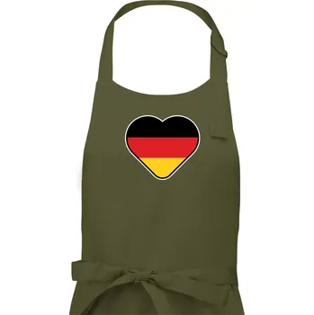 Kuchyňská zástěra Germany love velké - Německá vlajka - Pánská zástěra na vaření - Univerzální velikost ( Khaki )