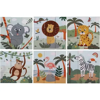 Dřevěná hračka 2Kids Toys Dřevěné kostky Safari