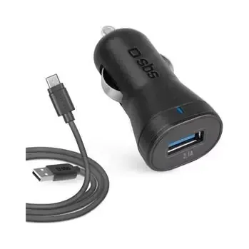 SBS Nabíjecí sada do auta s MicroUSB kabelem 1 m černá (TECRKITMIC21AFAST)