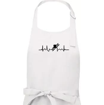 Kuchyňská zástěra EKG kominík - Pánská zástěra na vaření - Univerzální velikost ( Bílá )