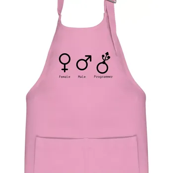 Kuchyňská zástěra Female male programmer - Dětská zástěra na vaření - Univerzální velikost ( Růžová )