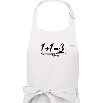 Kuchyňská zástěra 1+1=3 když nepoužiješ ochranu - Dámská zástěra na vaření - Univerzální velikost ( Bílá )