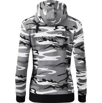 Dámská mikina Code blooded - Dámská mikina trendy zipper s kapucí - XS ( Šedý maskáč )
