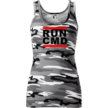 Dámské tričko Run CMD - Dámské Maskáčové tílko - S ( Šedý maskáč )