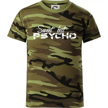 Sweet but psycho - Dětské maskáčové triko - 134 cm/8 let ( Zelený maskáč )