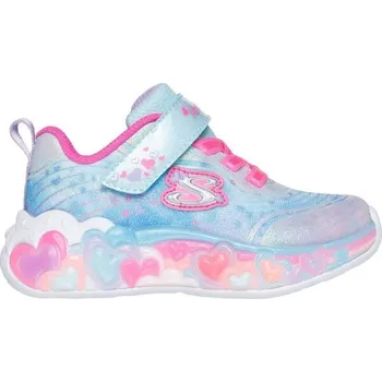 Dívčí tenisky Dívčí vycházková obuv Skechers ETERNAL HEART LIGHTS 21 Světle modrá, Růžová