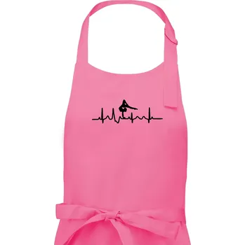 Kuchyňská zástěra EKG tanec - na rukou - Pánská zástěra na vaření - Univerzální velikost ( Růžová )