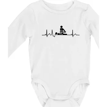 EKG fyzioterapie - Body kojenecké s dlouhým rukávem - Dlouhý r. do 3 měs ( Bílá )