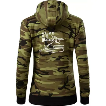 Dámská mikina Kašlu na to, jdu do Bradavic - Dámská mikina trendy zipper s kapucí - XL ( Zelený maskáč )