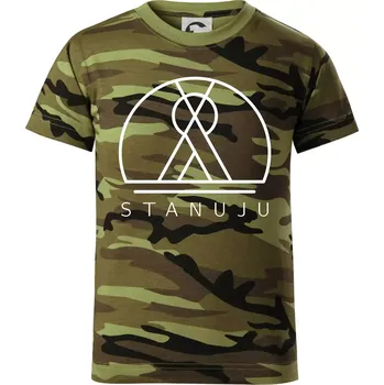 Chlapecké oblečení Ikona - stanuju - Dětské maskáčové triko - 134 cm/8 let ( Zelený maskáč )