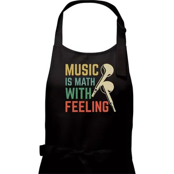 Kuchyňská zástěra Music is math with feeling - Dámská zástěra na vaření - Univerzální velikost ( Černá )