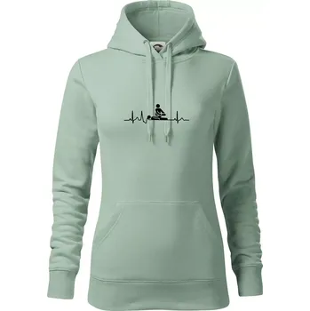 Dámská mikina EKG fyzioterapie - Mikina dámská Cape s kapucí - 2XL ( Sage )