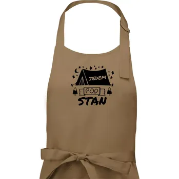 Kuchyňská zástěra Jedem pod stan - Pánská zástěra na vaření - Univerzální velikost ( Cappuccino )