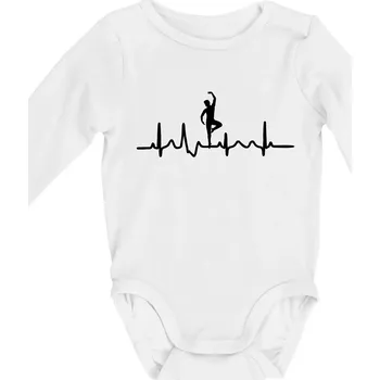 Kojenecký body EKG tanečník muž - Body kojenecké s dlouhým rukávem - Dlouhý r. do 3 měs ( Bílá )