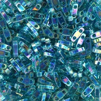 Korálek Miyuki Quarter Tila 5/1,2mm transparant ab teal (QTL-2458)