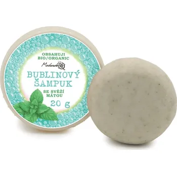 Šampon Bublinový šampuk se svěží mátou Medarek 20 g – přírodní šampon pro mastné vlasy a svěží pokožku