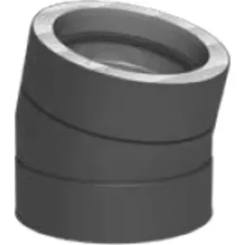 Komín Koleno 15° DWETN16 Black, tl. 0,5 mm, prům. 180 mm
