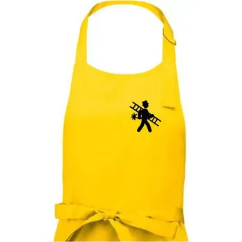 Kuchyňská zástěra Kominík logo prso - Dámská zástěra na vaření - Univerzální velikost ( Žlutá )