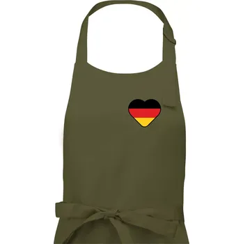 Kuchyňská zástěra Germany love malé - Německá vlajka - Pánská zástěra na vaření - Univerzální velikost ( Khaki )