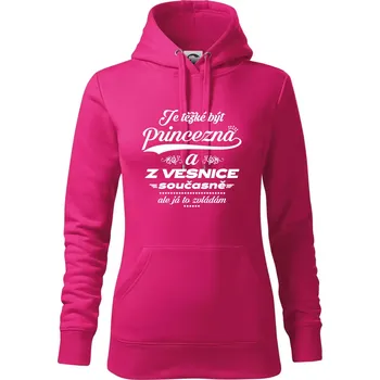 Dámská mikina Je těžké být princezna z vesnice - Mikina dámská Cape s kapucí - XL ( Purpurová )