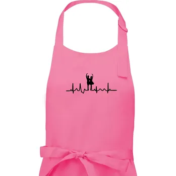 Kuchyňská zástěra EKG tanec - pár - Dámská zástěra na vaření - Univerzální velikost ( Růžová )