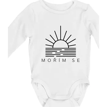 Kojenecký body Ikona - mořím se - Body kojenecké s dlouhým rukávem - Dlouhý r. do 3 měs ( Bílá )