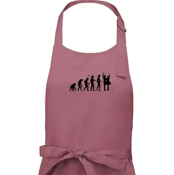 Kuchyňská zástěra Evoluce tanec - pár - Dámská zástěra na vaření - Univerzální velikost ( Starorůžová )