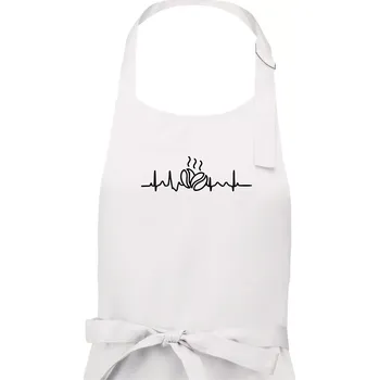 Kuchyňská zástěra EKG zrna kávy - Pánská zástěra na vaření - Univerzální velikost ( Bílá )
