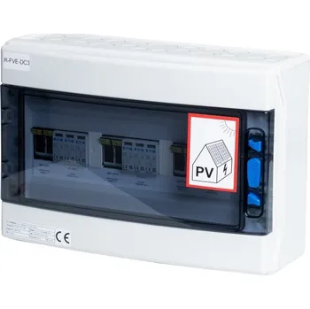 Rozvaděč Solarmi DC3 osazený rozvaděč pro fotovoltaiku, 3x svodič, 3x odpojovač, pojistky, 3x15A, 1000V,