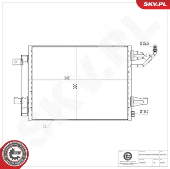 Ventilátor topení a klimatizace Kondenzátor klimatizace ESEN SKV 86SKV108