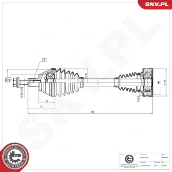 Poloosa kola Hnací hřídel - poloosa ESEN SKV 40SKV442