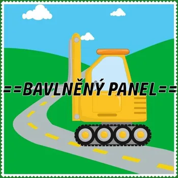 Panel bavlna - NA STAVBĚ-SS16 Velikost: 15x15cm