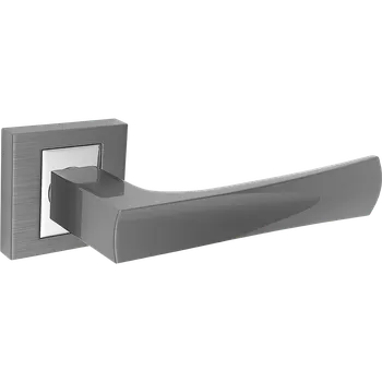 Dveřní kování Kuchinox Klika NERO hranatá rozeta - grafit chrom - (komplet 2 ks)