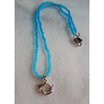 Náhrdelník MagieKorálků.cz Bižuterní náhrdelník s přívěškem delfínů v kruhu 30172