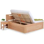 Postel s úložným prostorem VALENCIA senior, boční výklop, masiv buk