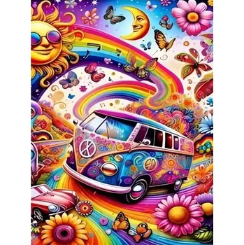 Diamantové malování Diamantové malování/Huacan - Prázdninová retro cesta