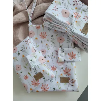 Obal na doklad Midi sada květiny - (plenkovník + obal na očkovací průkaz + přebalovací podložka)