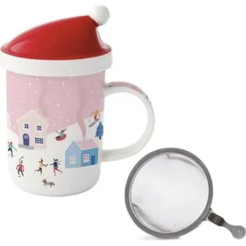 Easy Life Hrnek s víkem a sítkem 370 ml CHRISTMAS TWIST Easy Life