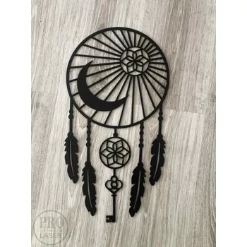 Lapač snů Dřevěný lapač snů kulatý s klíčem