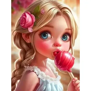 Diamantové malování Diamantové malování/Huacan - Holčička a lízátko