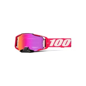 Motocyklové brýle Mx Brýle 100% Armega Kloug / HiPER® Mirror Dark Red Lens