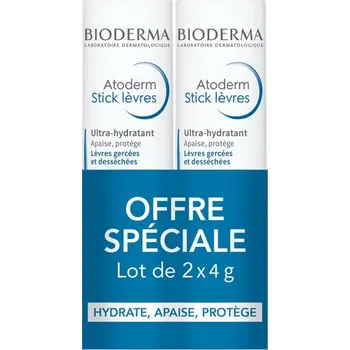 Péče o rty Bioderma Atoderm sada péče na suché a popraskané rty 2x 4 g