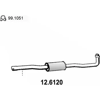 Zadní díl výfuku Střední díl výfuku ASSO 12.6120