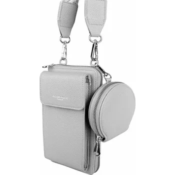 Malá crossbody kabelka (pouzdro na mobil a peněženka) + malá peněženka Flora 50 šedá